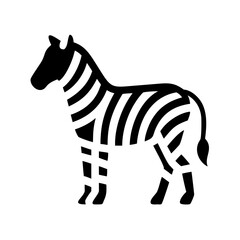 Obraz premium Zebra silhouette with black and white stripes standing on white background 