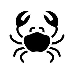 Obraz premium Black crab silhouette icon on white background 