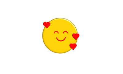 Smiling Love Emoji with Hearts – Cute Hug & Care Face PNG for Global Social Media Design