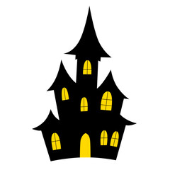 Halloween castle vector illustration
