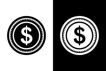 Simple Dollar Coin Icon — Finance and Banking Graphic Symbol Isolated.