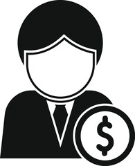 Businessman icon representing earning, payment, or financial success