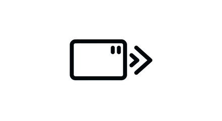 Arrow with square symbol digital direction and forward movement concept