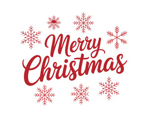 Festive Merry Christmas Greeting with Snowflake Accents