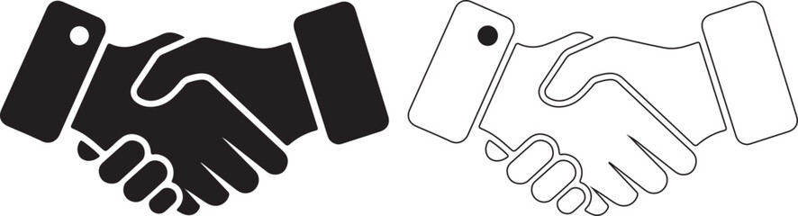 Hand made Handshake vector icon solid and outline style symbolizing agreement partnership and business deal By illustrator