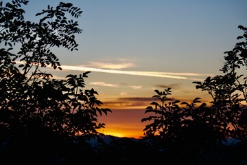 sunset over the river