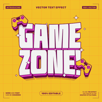 Game Zone Playful Cartoon Editable 3D Vector Text Effect