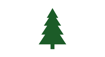 Fototapeta premium Green stylized fir tree isolated on white background vector illustration