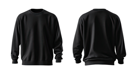 Black sweatshirt, front and back views
