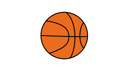 Orange basketball isolated on white background for sports and recreation