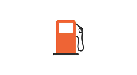 Orange gas pump icon on a white background energy fuel concept illustration