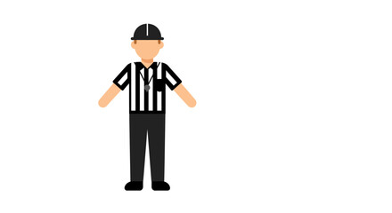 Referee illustration simplified human figure with whistle and uniform
