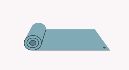 Rolled out mat illustration for exercise and fitness concept vector design