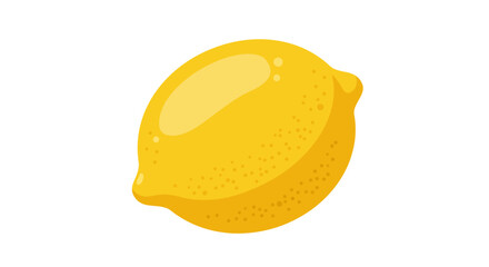 Single yellow lemon fruit illustration on white background fresh and isolated