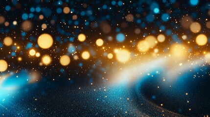 Fototapeta premium Vibrant Blue and Gold Glitter Background Design with Sparkling Sequins in Modern Abstract Aesthetic