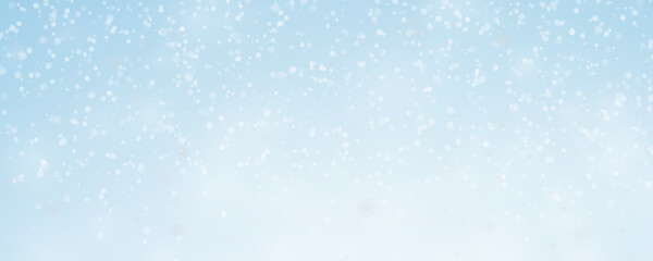 Christmas background with small falling snowflakes. Snow storm effect, blurred, cold wind with snow png. Holiday powder snow for cards, invitations, banners, advertising.