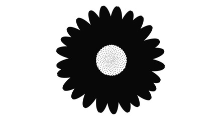 Black gear with inner circle represents mechanics industry machinery and engineering technology component silhouette