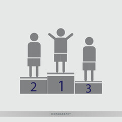 Celebrate Success with this Minimalist Podium Icon Representing Achievement, Winning, and Ranking in Sports, Business, or Education on Clean Background
