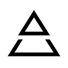 Vector art of minimalist triangle symbol, representing upward movement, stability, and geometric harmony in a clean design