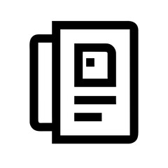 Vector art of newspaper icon, depicting a folded newspaper with a headline and text, representing news, information, and current events in a simple design