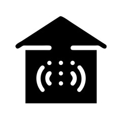 Vector art of smart home wifi signal icon, representing modern technology and connected living, perfect for digital and techrelated designs