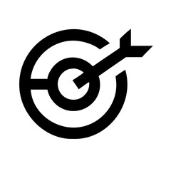 Vector art of target with arrow symbolizes precision, focus, and achievement represents goals, objectives, and hitting the mark in business and life
