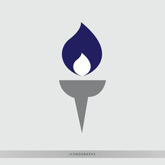 Elegant torch flame icon for your design project conveys passion, motivation, and inspiration with its clean, modern style perfect for any brand