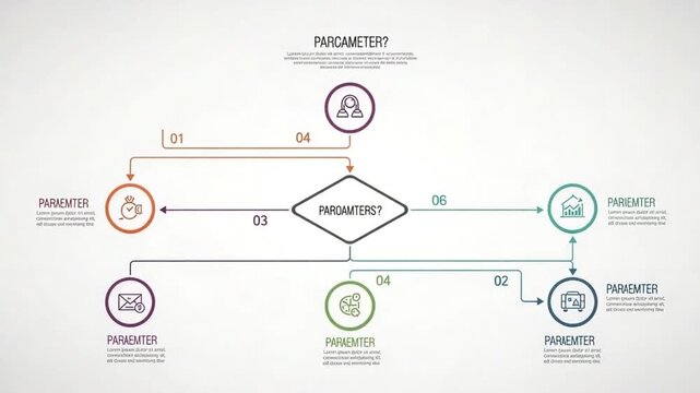 Flowchart Diagram Presentation Template for Business Strategy Planning.