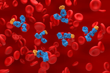 Monoclonal antibody (mAb) therapy - 3d illustration isometric view