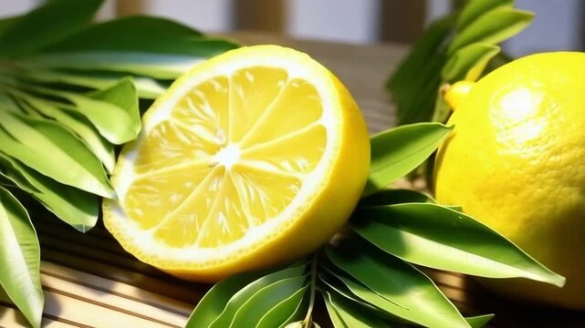 Species lemon with leaves for celebration holiday sukkot