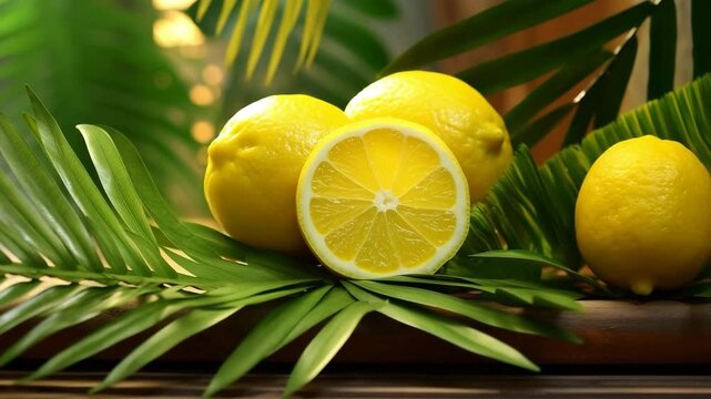Species lemon with leaves for celebration holiday sukkot