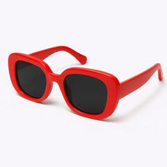 Fashion Accessory – Red Frame Sunglasses in Studio Lighting