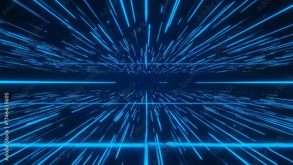 Wall mural dynamic neon grid lines streaming fast in an energetic seamlessly looping abstract motion background