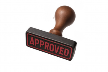 Approved rubber stamp icon for business, success, agreement, verifying, validating, and confirming documents and processes