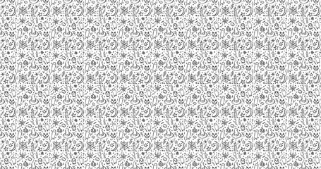 Halloween doodle pattern background vector illustration for halloween themed design 90