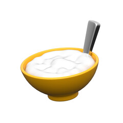 Delicious 3D bowl of dessert representing Eid feasts and celebration meals