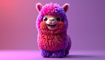 Fototapeta premium Pink and Purple Alpaca