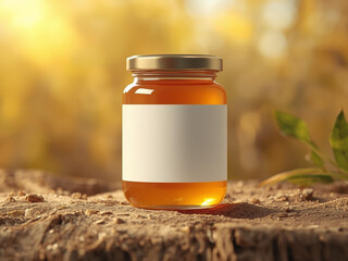 Honey Jar Mockup with Blank Label