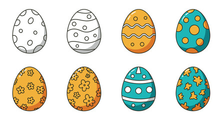 A colorful assortment of easter eggs with diverse patterns and designs