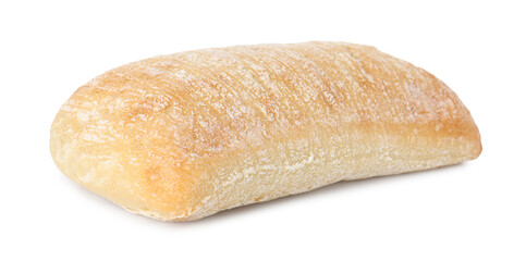 One tasty fresh ciabatta isolated on white