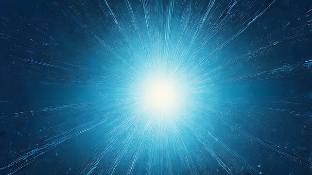 Brilliant Blue Light Burst: An AI-Generated Abstract Energy Explosion Background - Powered by Adobe
