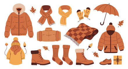 Cozy autumn clothing and accessories for cool weather.