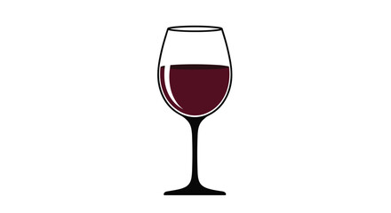 A single goblet filled with a deep red liquid sits on a white background.