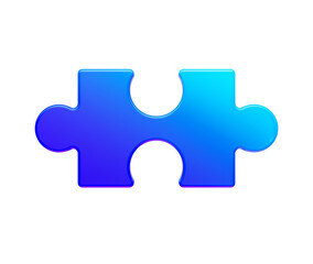 Obraz premium A glowing blue puzzle piece with smooth edges and a futuristic design. 3D illustration
