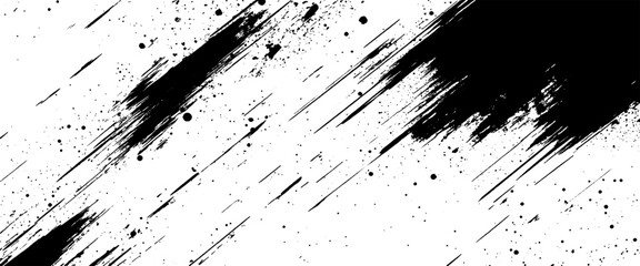 Vector abstract style black grange ink and brushes design