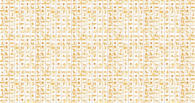 Ancient egyptian hieroglyphs background texture seamless pattern old papyrus design vector art