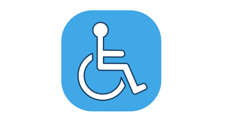 Accessibility icon wheelchair symbol on blue background for inclusion