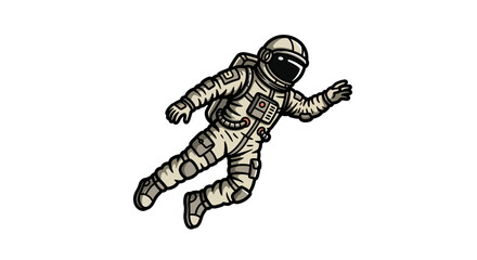 Astronaut in space suit vector illustration isolated on white background