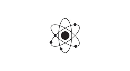 Atomic structure illustration with orbiting electrons on a white background