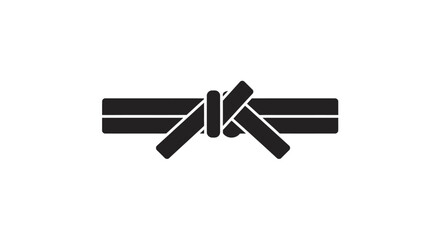 Black belt knot illustration symbol of martial arts and achievement